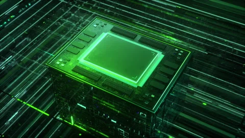 Abstract Concept of Computer Processor Unit Stock Footage 246940473