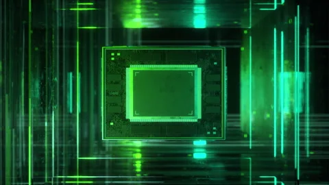 Abstract Concept of Computer Processor Unit Stock Footage 246971734