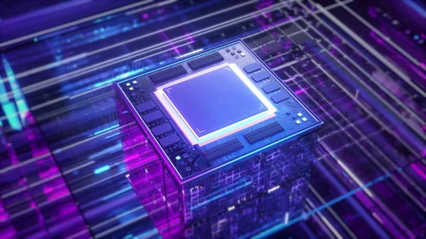 Abstract Concept of Computer Processor Unit Stock Footage 248616734