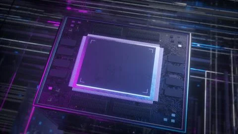 Abstract Concept of Computer Processor Unit 스톡 일러스트