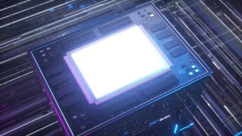 Abstract Concept of Computer Processor Unit 스톡 일러스트