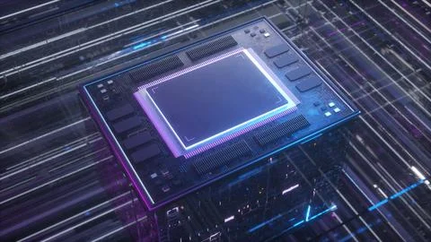 Abstract Concept of Computer Processor Unit 스톡 일러스트