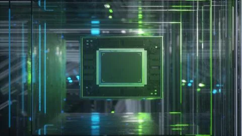 Abstract Concept of Computer Processor Unit Stockillustratie