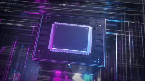 Abstract Concept of Computer Processor Unit 스톡 일러스트