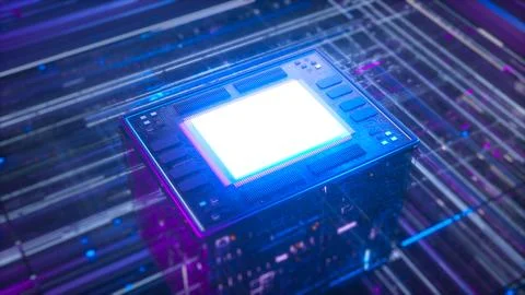 Abstract Concept of Computer Processor Unit Stockillustratie