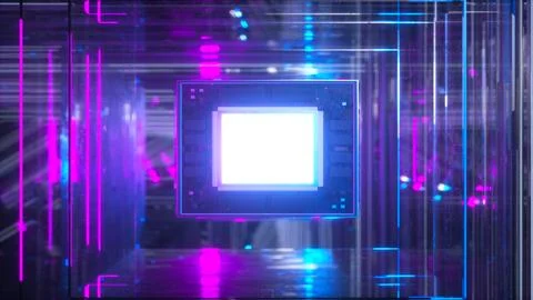 Abstract Concept of Computer Processor Unit 스톡 일러스트