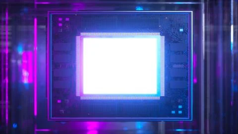 Abstract Concept of Computer Processor Unit イラスト素材