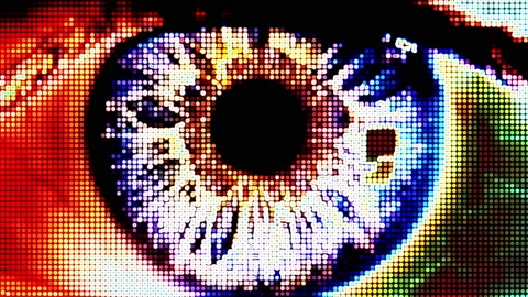 Abstract concept of the human iris increasing and decreasing with every breath Stock Footage 204007221
