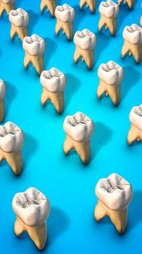 Abstract Concept of Human Molar Tooth Illustration