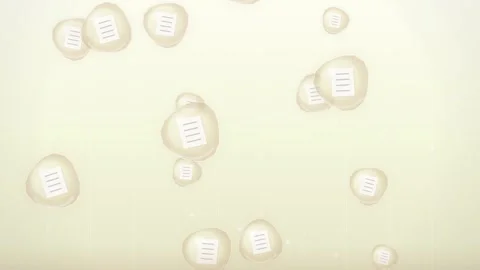 Abstract Concept of Information Droplets Floating on Light Yellow Background Stock Footage 346661806