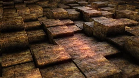 Abstract concept moving stone cubes background. Stock Footage 239260963