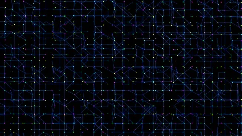 An abstract concept of nodes connecting on the bitcoin lightning network. Stock Footage 125360221