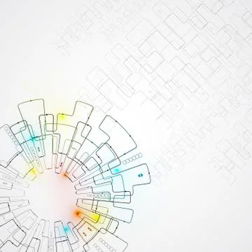 Abstract concept round computer technology business background Illustrazione stock