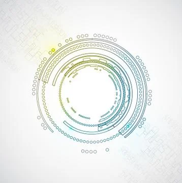 Abstract concept round computer technology business background Stock Illustration