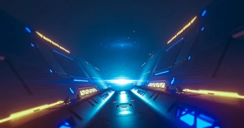 Abstract concept of sci-fi corridor Stock Footage 118500801