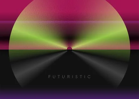 Abstract concept sci-fi futuristic grainy circular tech background Illustrazione stock