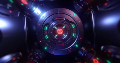 Abstract concept of sci-fi sphere tunnel Stock Footage 118304835