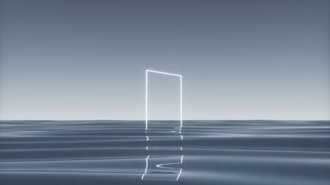 Abstract concept of sea level and sky 3d rendered Stock Footage 166139621