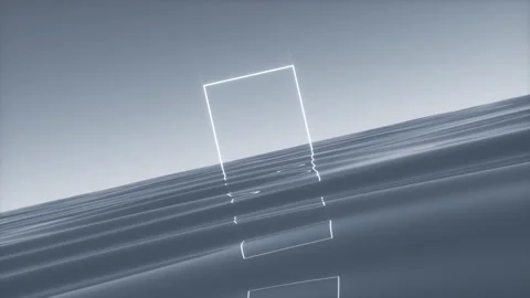 Abstract concept of sea level and sky 3d rendered Stock Footage 166139630