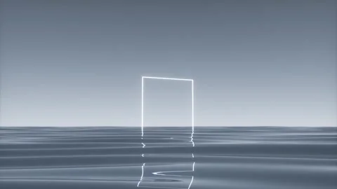 Abstract concept of sea level and sky 3d rendered Stock Footage 166139643