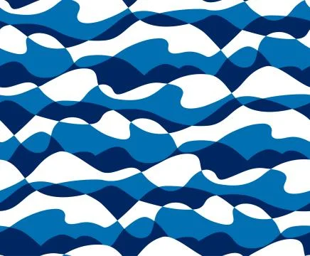Abstract concept sea waves seamless pattern. Stock Illustration