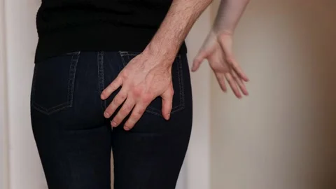 Abstract concept sexual assault, rape, groping, mans hand grabbing woman Stock Footage 154661141