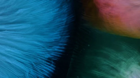 Abstract concept of three dimensions streaming and colliding in water forming Stock Footage 79780058