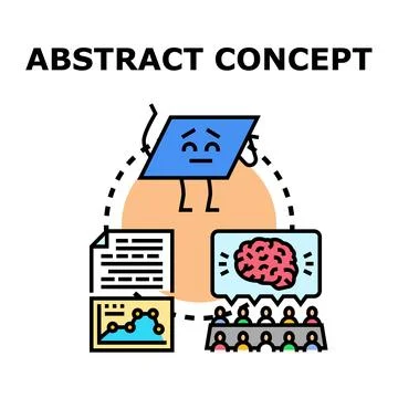 Abstract concept understanding process, knowledge acquisition, brainstorming Stock Illustration