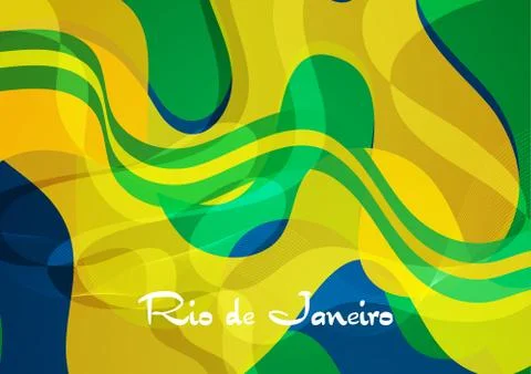 Abstract concept wavy pattern Brazil background Illustrazione stock