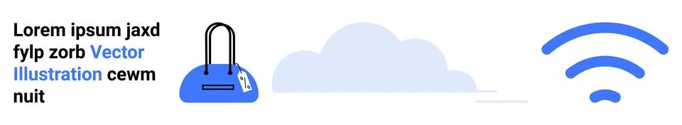 Abstract Concept of wireless Connectivity with Cloud Storage and Security E.. Stock Illustration