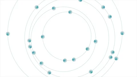 Abstract conceptual background with blue atom orbit structures and electrons Stock Footage 337417801