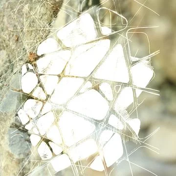 An abstract conceptual image featuring cracked geometric patterns overlaying Stock Illustration