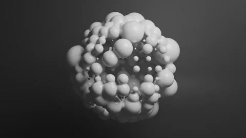 Abstract concert visual design, morphing grey liquid metal, organic loop Stock Footage 296004506