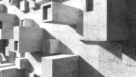 Abstract concrete background.Modern design from cubes.Image 3D. Stock Illustration
