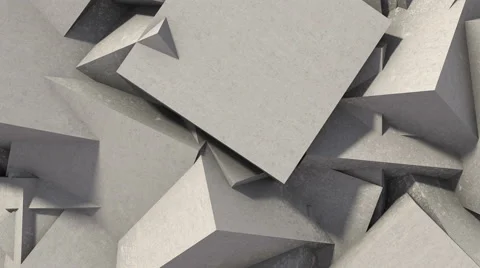 Abstract concrete cubes in motion Stock Footage 60082086