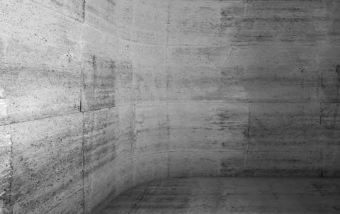 Abstract concrete interior with rounded corner 3d Stock Illustration