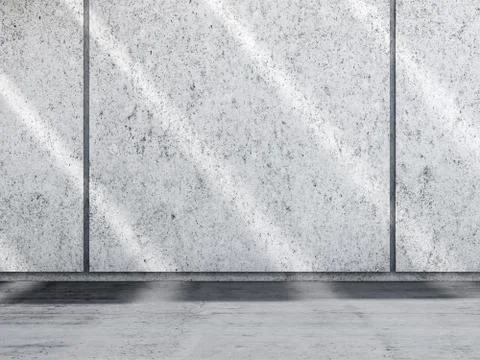 Abstract concrete room interior with shadow lines Illustrazione stock