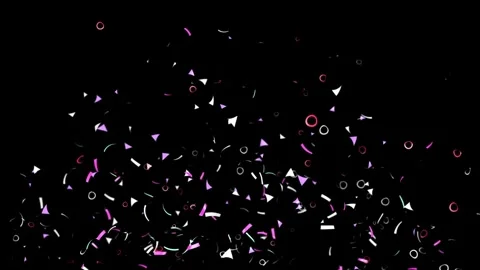 Abstract confetti falling down on black background with slow motion Stock Footage 327522606