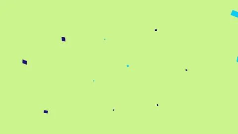 Abstract confetti pattern with blue squares on light green Stock Illustration