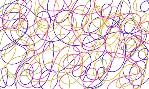 Abstract confusion colorful vector background, wool tangled concept 库存插图