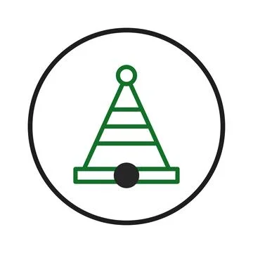 Abstract conical structure within a circle conveys minimalist geometric des.. Stock Illustration