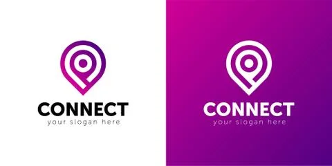 Abstract Connect logo. Technology, Connection logo. Vector illustration. Illustrazione stock