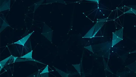 Abstract connect polygon and lowpoly geometric space futuristic background Stock Illustration