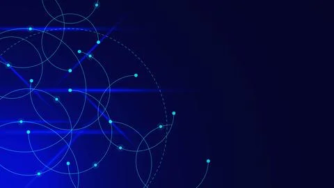Abstract connected circle lines and points for network connection Stock Illustration