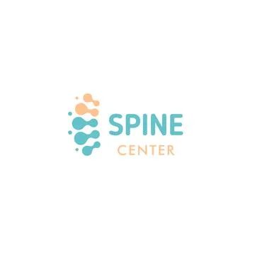 Abstract connected circles vector logo template. Spine bones illustration Stock Illustration