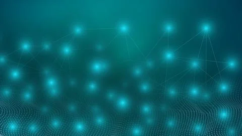 Abstract connected data pattern on bright green background. Abstract futuri.. Stock Illustration