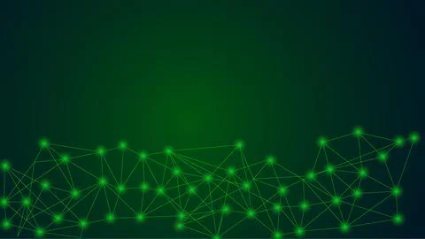 Abstract connected data pattern on bright green background. Abstract futuri.. Illustrazione stock