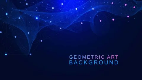Abstract connected dots and lines with wave flow Stock Illustration