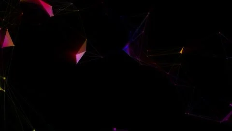 Abstract connected dots and lines on dark background. Plexus background. 스톡 일러스트