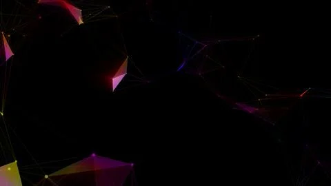 Abstract connected dots and lines on dark background. Plexus background. 스톡 일러스트